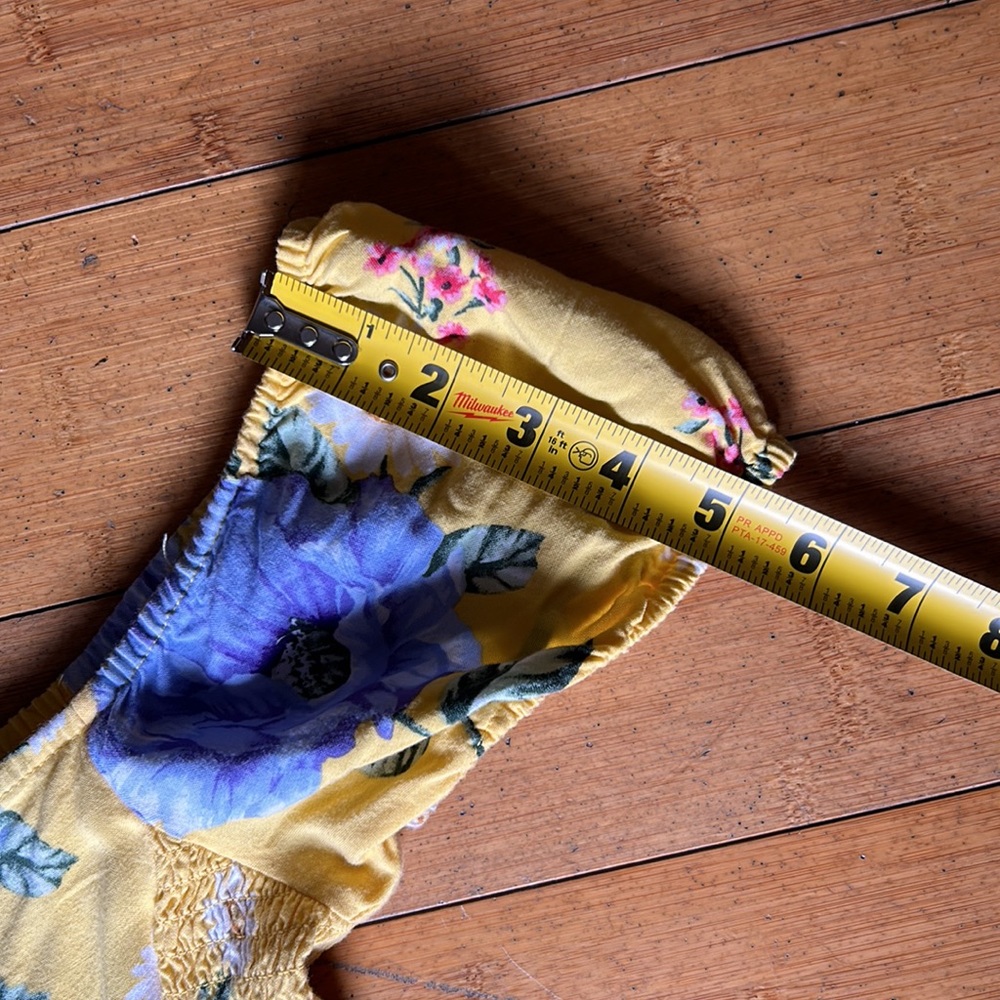 Yellow Floral Mini Dress - Forever 21 S - Picture 4 of 7